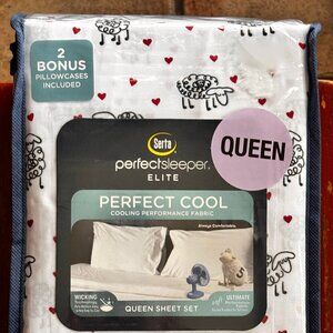 6-pc Serta Perfect Sleeper VALENTINES HEARTS Sheep QUEEN Size Sheet Set